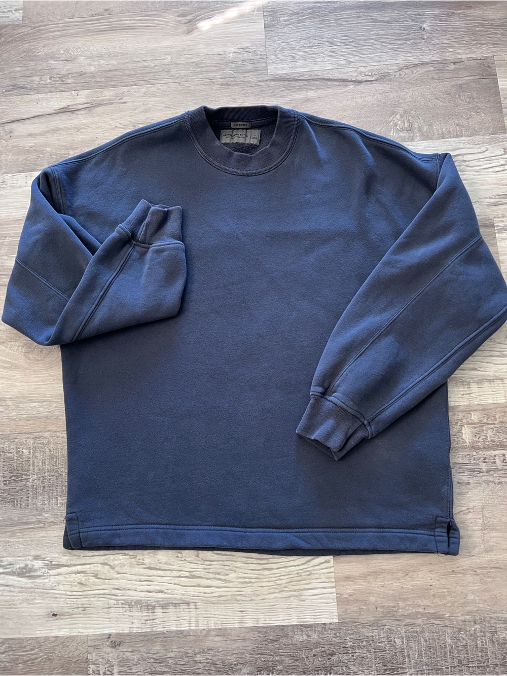 Abercrombie & Fitch Oversized Sweatshirt Mens Sz S Navy Blue Soft A&F Essentials